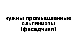 нужны промышленные альпинисты (фасадчики)